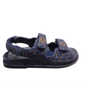 Chanel Denim Navy Blue Dad Sandals SS2020
